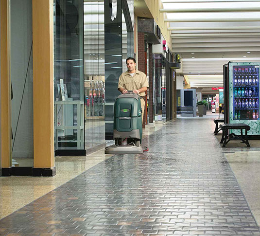 Tennant T300 cleaning retail floors