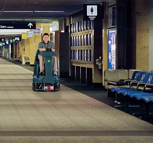 Nobles Strive Ride-On Carpet Extractor on school carpet