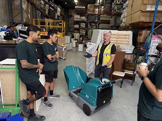 S7 Walk Behind Sweeper with the ReLove Team