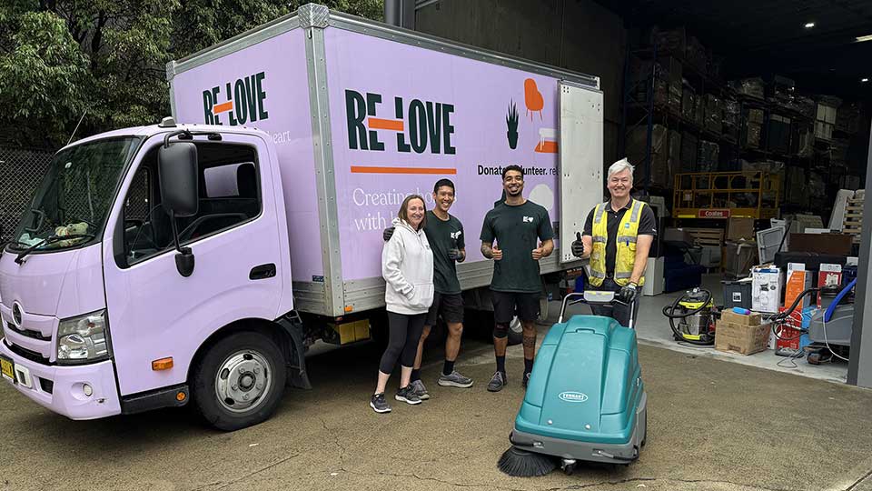 S7 Walk Behind Sweeper with the ReLove Team