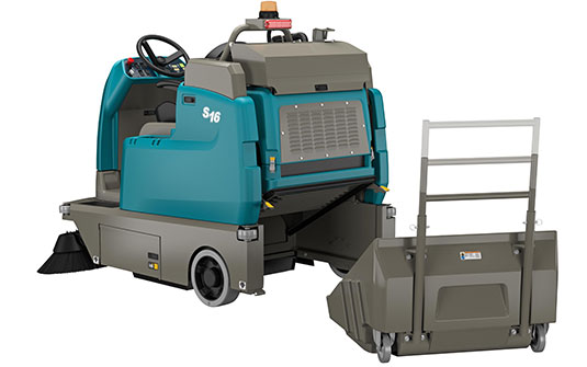 Tennant's S16 Ride-On Carpet Sweeper has an ease-of-use functionality