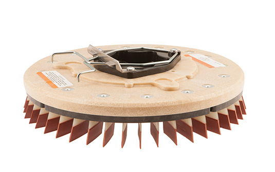 Tennant Company T500 floor scrubber cleaning polished concrete