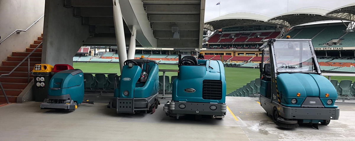 Tennant machines lined up in Adelaide Oval stadium