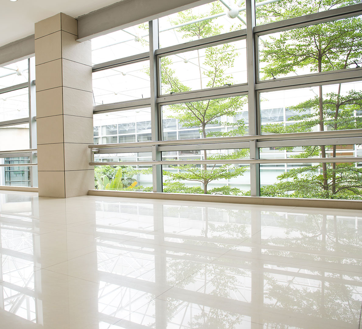 Clean facility with shiny floor