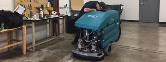 Used 5680 floor scrubber being reconditioned