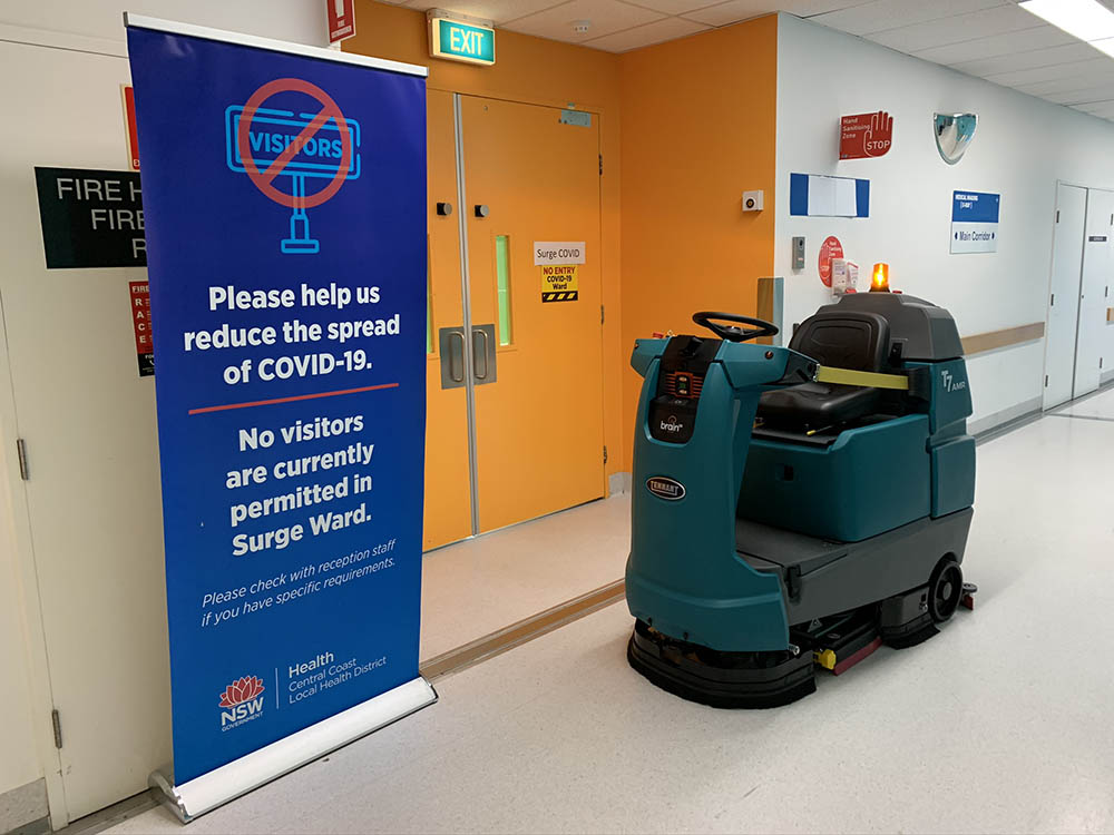 Robotic Floor Cleaning Machines Cleaning in Hospital