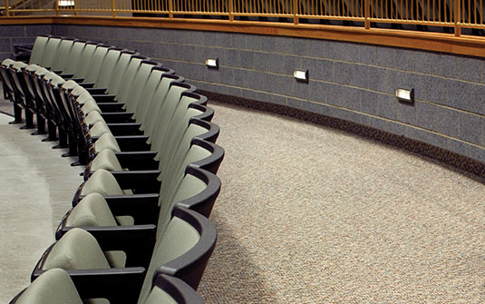 clean carpet in auditorium