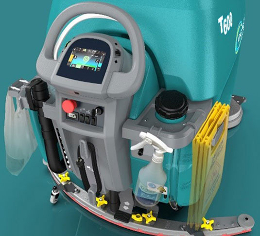 T600 Walk-Behind Scrubber with accessory clips