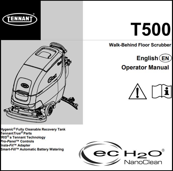 Operator manual cover for T500-T500e