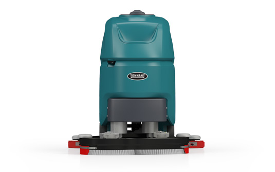 Tennant T390 floor scrubber front of machine