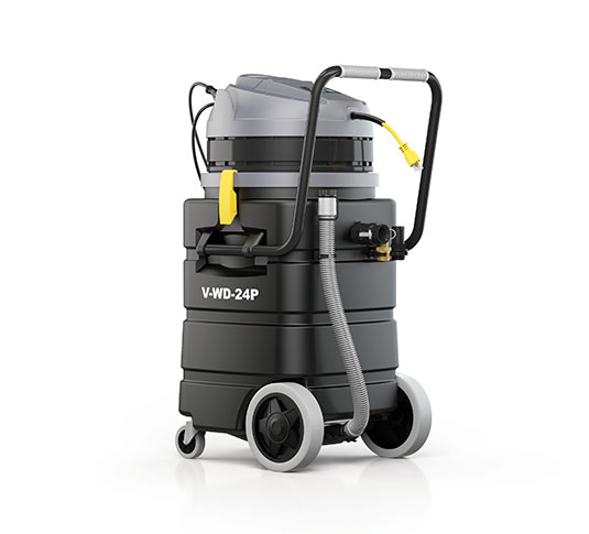 Tennant V-WD wet-dry vacuum has features for heavy duty industrial and commercial or small residential spills