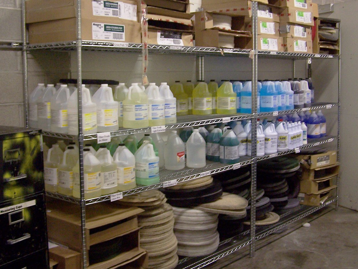 Cleaning Closet with Chemical Clutter