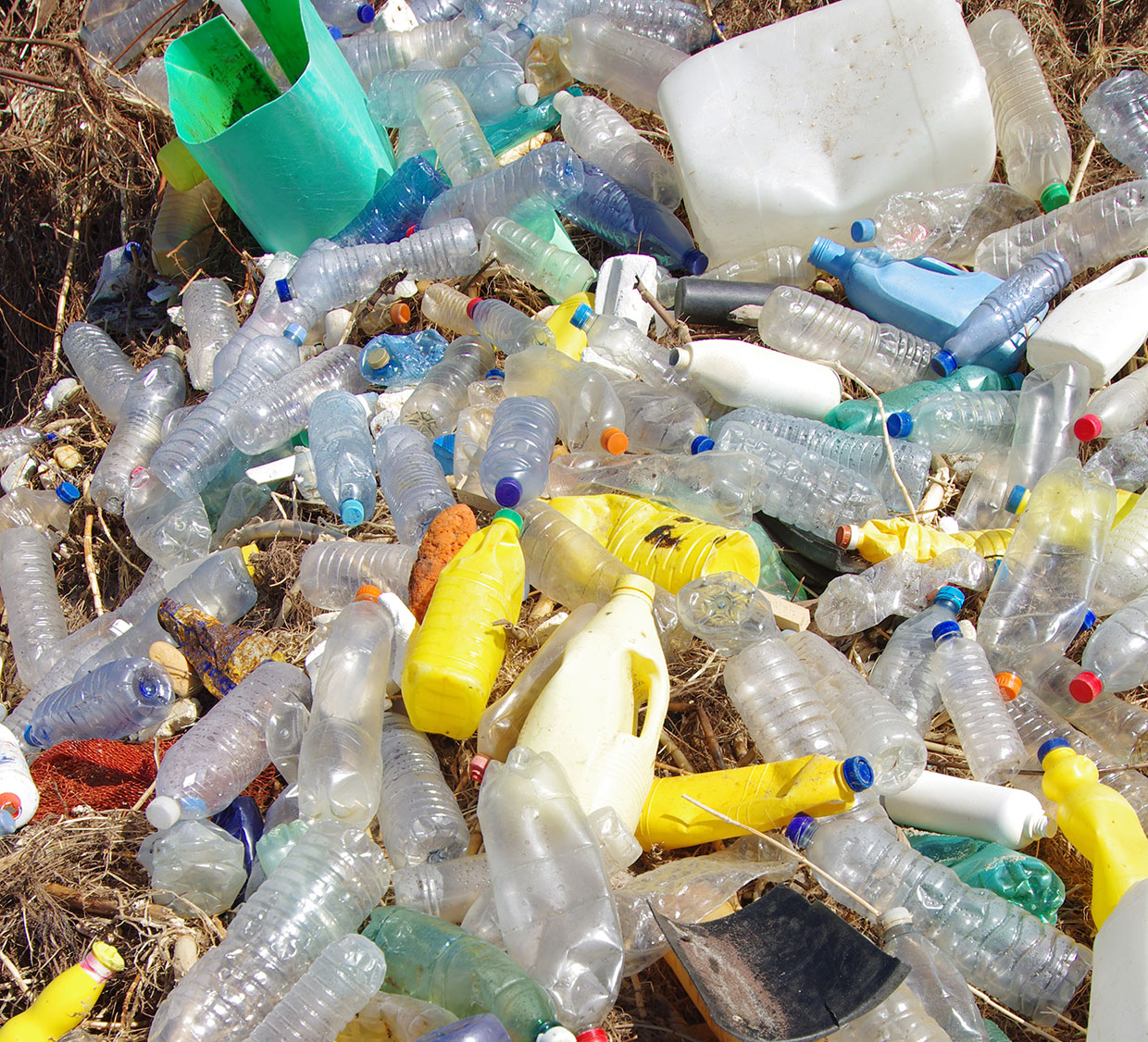 Pile of plastic bottles