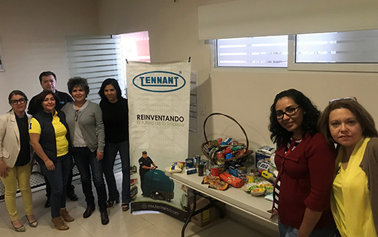 Tennant Mexico coordinates a charity drive