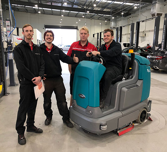 Maddington Toyota and Tennant T12 Ride-On Scrubber