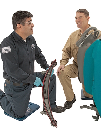 Tennant service technician and customer