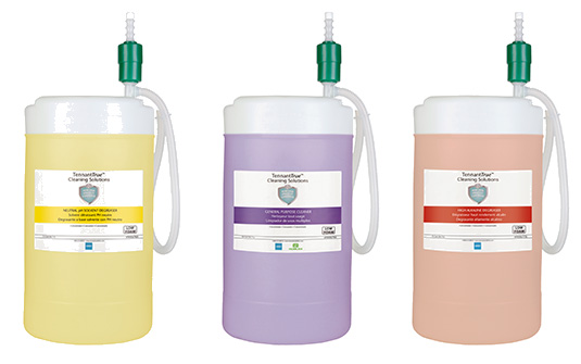 Líquidos e detergentes de limpeza de pavimentos Tennant para todos os tipos de situações